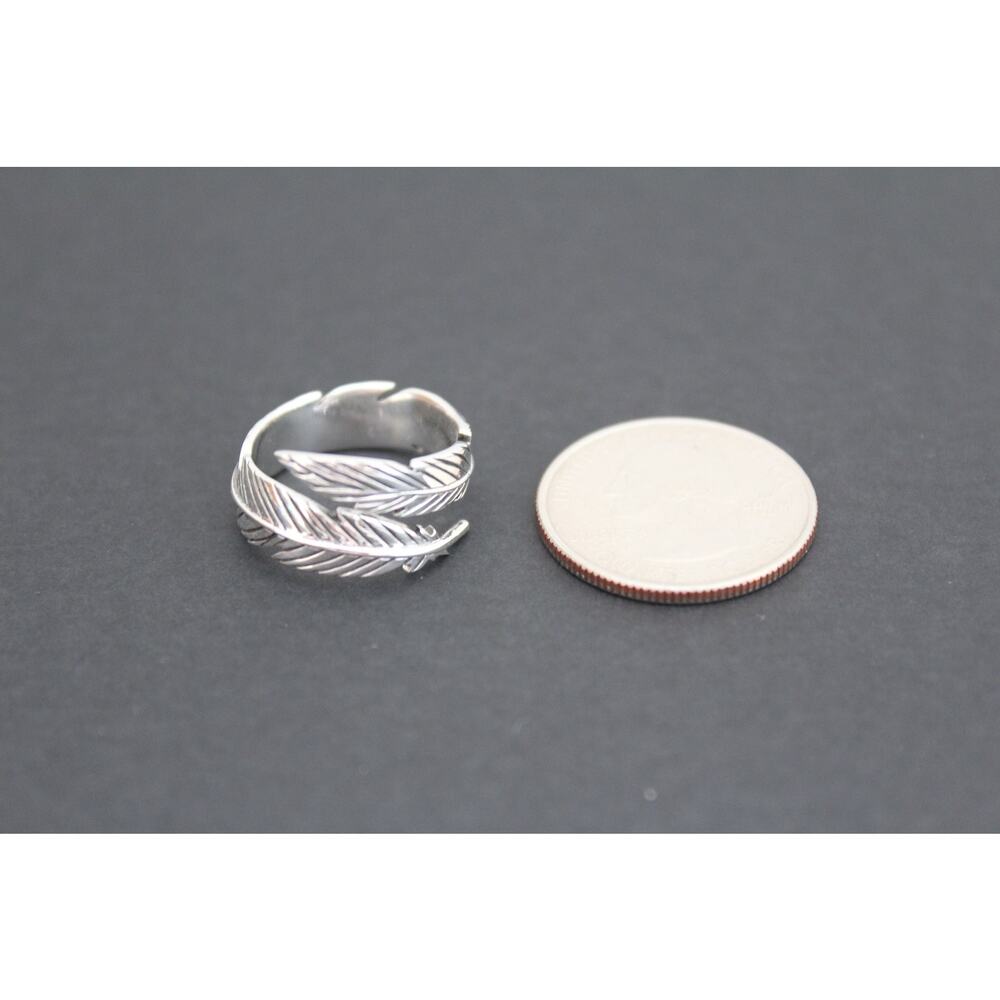 Sterling Silver Adjustable Feather Ring, Sterling… - image 5